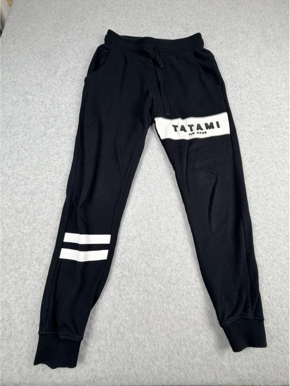 Tatami Mens Jiu Jitsu Joggers Sweatpants Medium Black Athletic Stripes‎